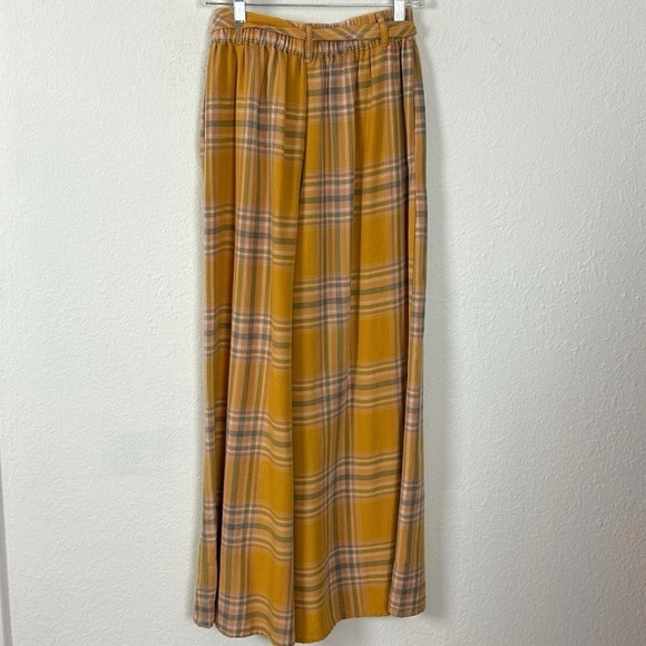 Free People Good Or Plaid Wide Leg Pants in Mustard Size Small - Picture 7 of 14